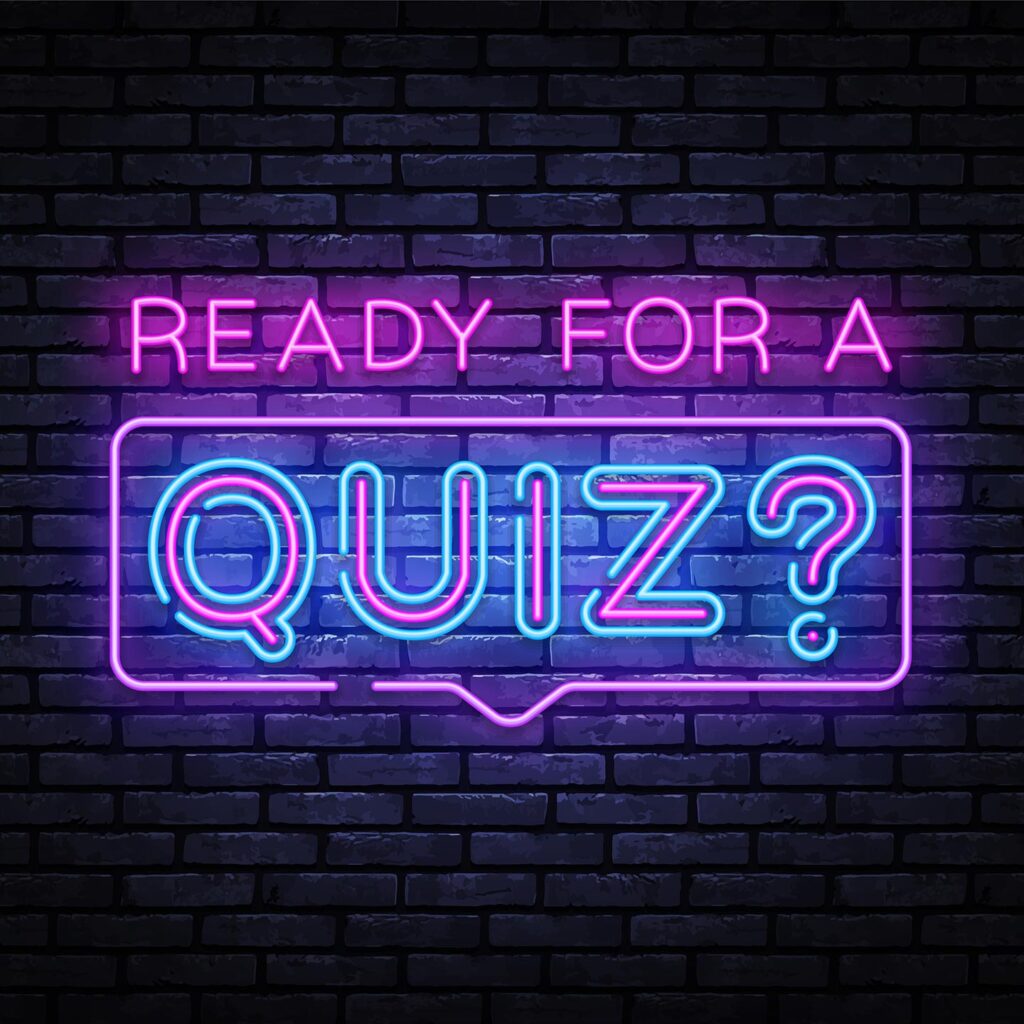 quiz night neon sign